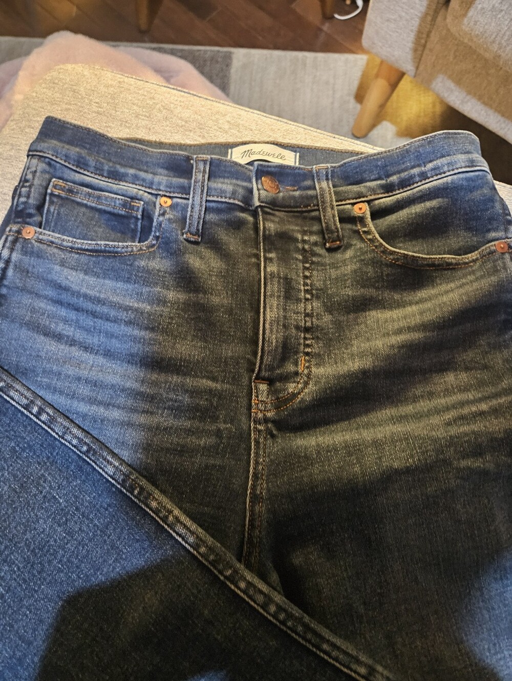Madewell Womens Dark Wash Stovepipe Jeans 28 Tall